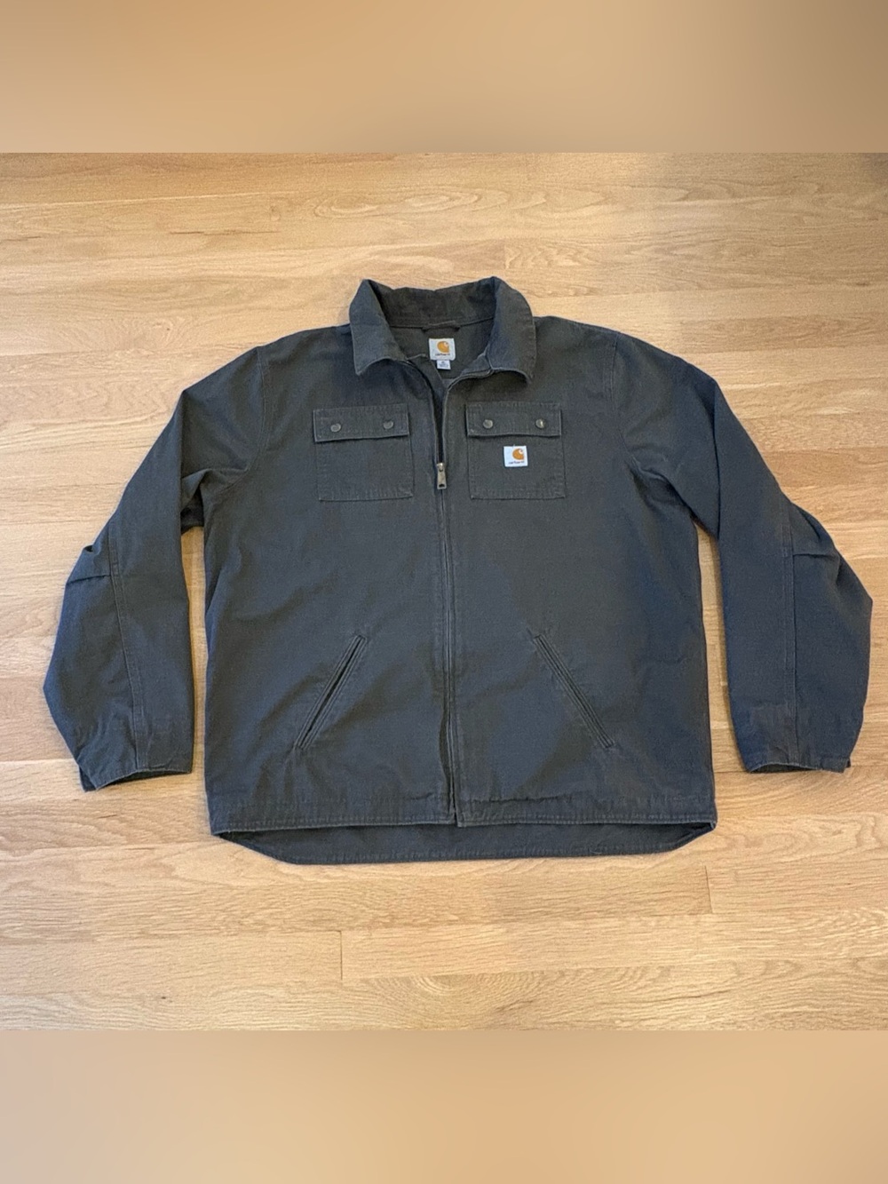 Carhartt Ripstop Men’s Moss Green Brown Zip-Front Field Jacket/ XLT